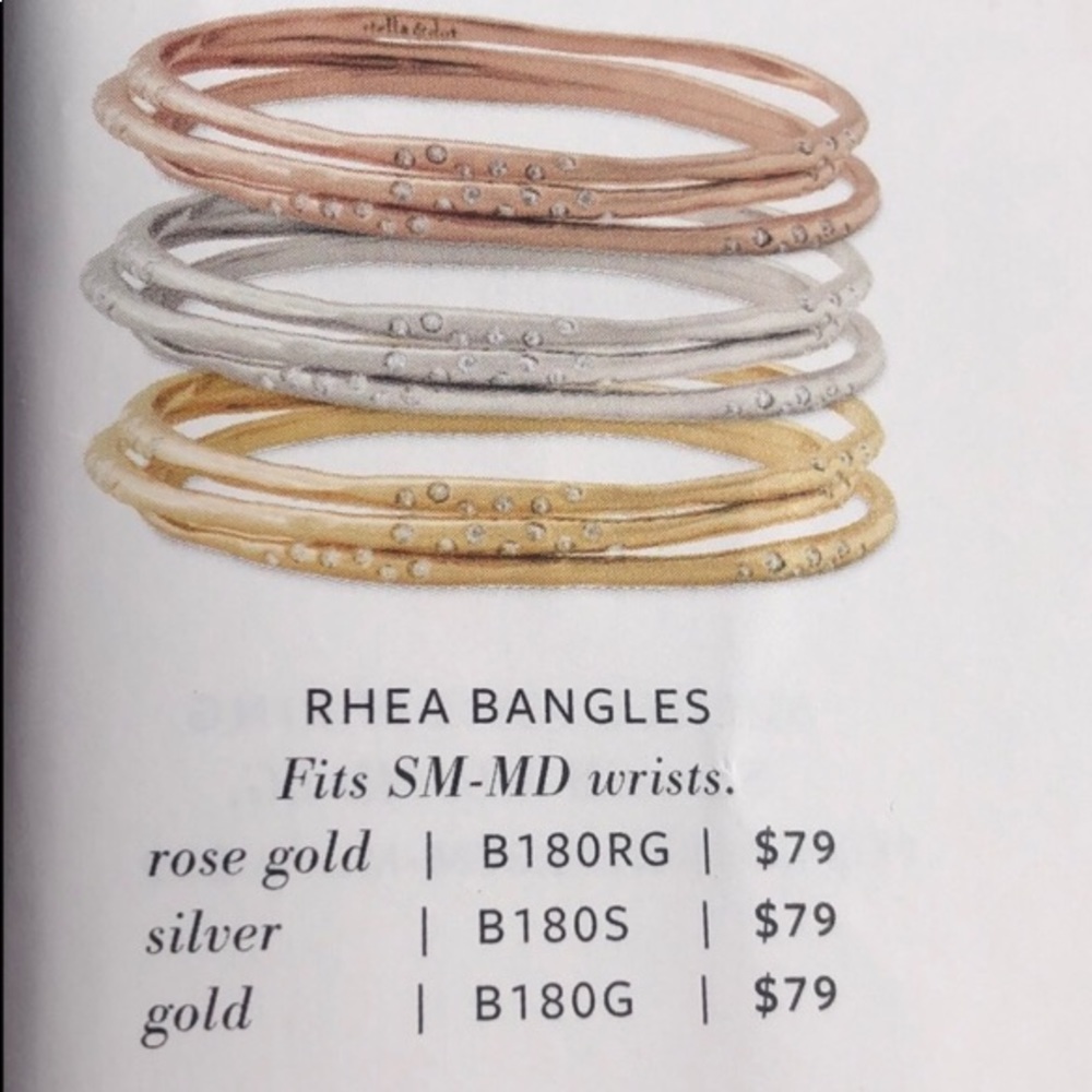 Stella & Dot | Silver + Crystal Retired Rhea Bracelet Set of 3 - Picture 4 of 5